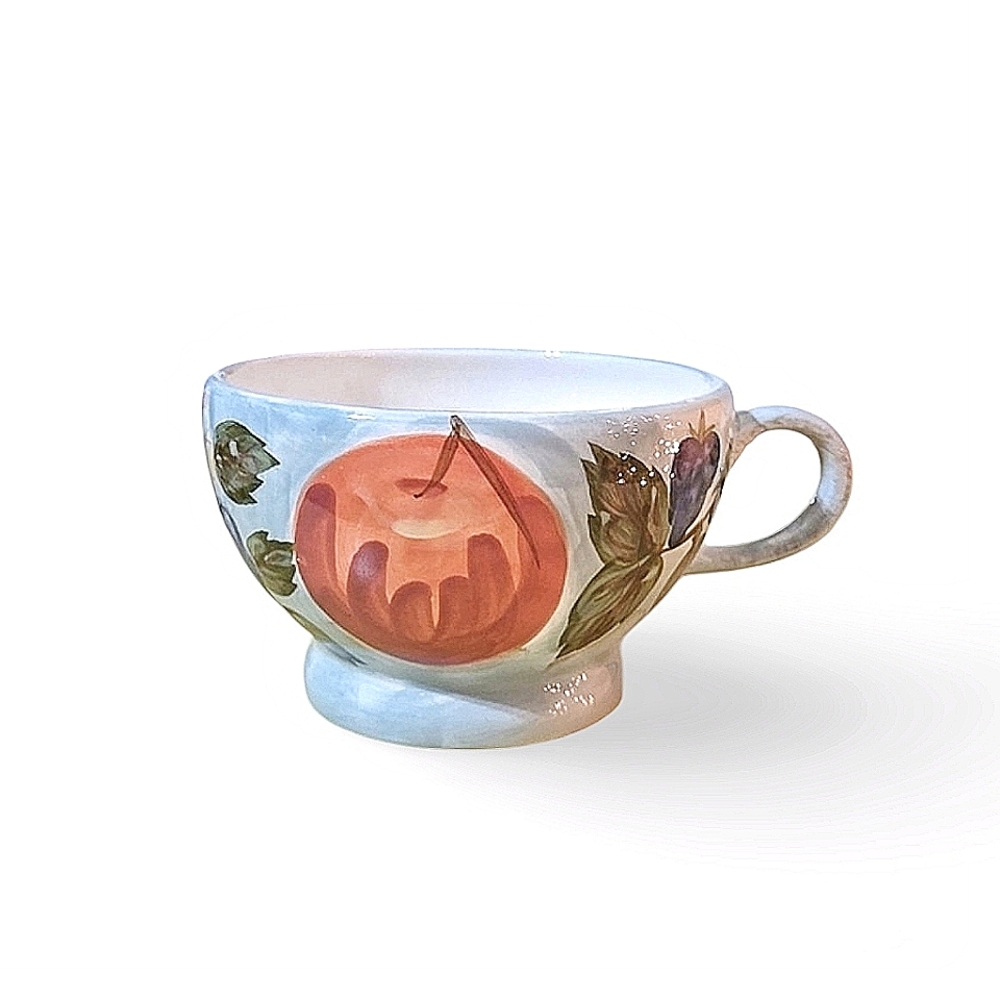 Mesa International Santa Rosa Blue Floral Fruit Handpainted Coffee / Tea Cup